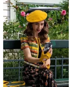 Emily In Paris S02 Lily Collins Multi-Color Cropped Jacket