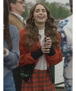 Emily In Paris S02 Lily Collins Orange Wool Jacket