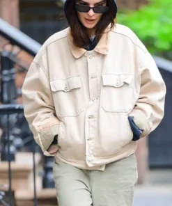 Emily Ratajkowski Beige Jacket