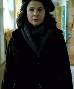 Emily Watson Chernobyl Ulana Khomyuk Black Leather Coat