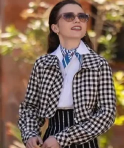 Emily in Paris S04 Lily Collins Plaid Cropped Jacket