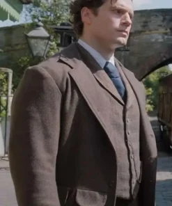 Enola Holmes Henry Cavill Brown Wool Blazer