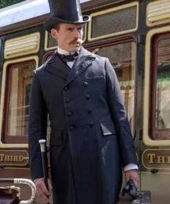 Enola Holmes Sam Claflin Double-Breasted Black Trench Coat