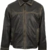 Eric McGraw TV Series Yellowstone Season 03 Episode 07 Cattle Thief Ranch Wear Distressed Black Leather Jacket