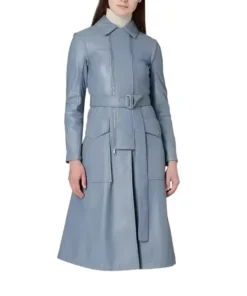 Eve Best TV Series Fate The Winx Saga Farah Dowling Regent Gray Mid Length Leather Coat