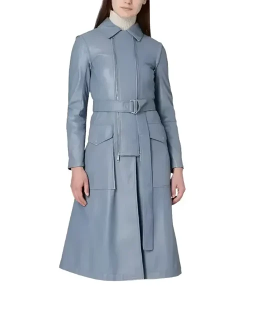 Eve Best TV Series Fate The Winx Saga Farah Dowling Regent Gray Mid Length Leather Coat