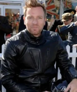 Ewan McGregor Stylish Black Biker Leather Jacket For Men and Women