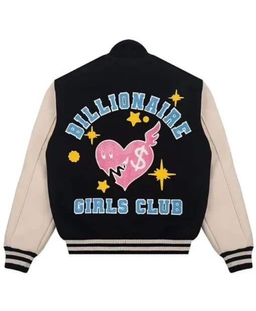Exclusives Billionaire Girls Club Letterman Black And Grey Varsity Jacket