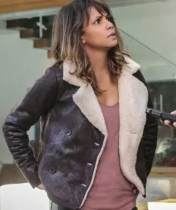 Extant Molly Woods Double Breasted Shearling Leather Jacket