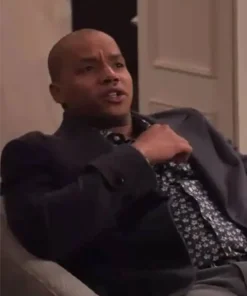 Extended Family Donald Faison Grey Wool Coat