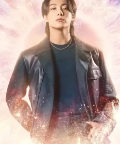 FIFA World Cup Jung Kook Black Leather Jacket