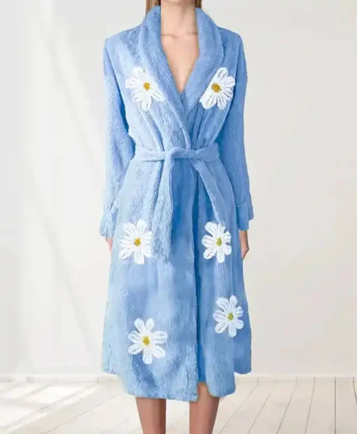 Falling Daisies Chenille Bathrobe