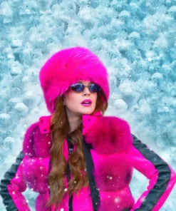 Falling for Christmas Lindsay Lohan Pink Fleece Tracksuit