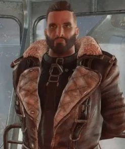 Fallout 4 Elder Maxson Fur Collar Battle Leather Coat