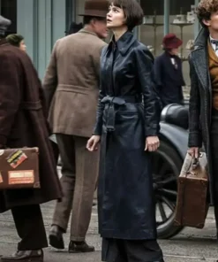 Fantastic Beasts 2 Tina Goldstein Black Leather Trench Coat