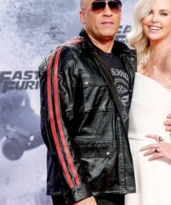 Fast and Furious Premiere Vin Diesel Jacket with Red Stripes for sale