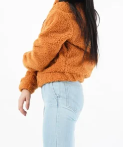 Faux Fur Teddy Camel Brown Jacket