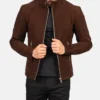 Fernando Brown Shearling Biker Jacket