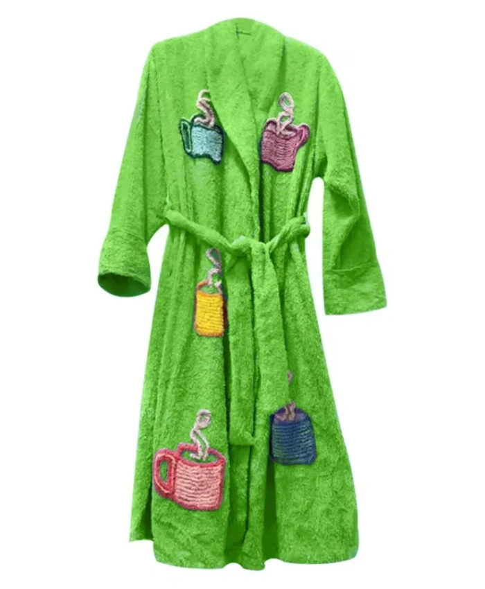 Fight Club 1999 Tyler Durden Green Belted Robe Coat