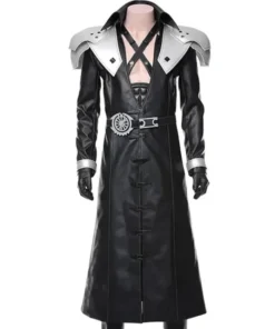 Final Fantasy VII Remake Sephiroth Black Leather Long Trench Coat