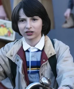 Finn Wolfhard Stranger Things Off White Cotton Jacket