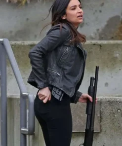 Floriana Lima Supergirl Maggie Sawyer Quilted Black Leather Jacket
