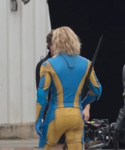 Flula Borg The Suicide Squad 2 Javelin Yellow and Blue Leather Costume Jacket