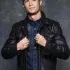 Footballer Ronaldo Leather Black Jacket