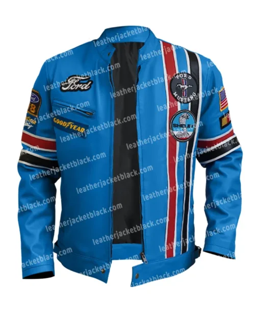 Ford Mustang Shelby Leather Blue Jacket