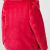 Forever 21 Plus Size Notched Red Faux Fur Coat