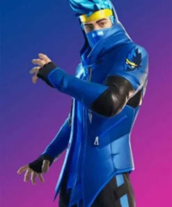 Fortnit Ninja Blue Gaming Leather Jacket