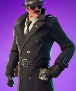Fortnit Noir Skin Black Long Trench Coat