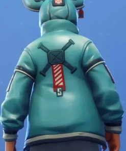 Fortnit Video Game Flapjackie Blue Leather Jacket