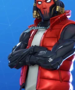 Fortnit Video Game Grind Red Quilted Parachute Puffer Vest