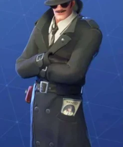 Fortnit Video Game Noir Skin Long Black Trench Coat