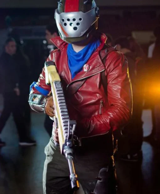 Fortnit Video Game Rust Lord Red Gaming Leather Jacket