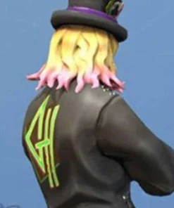 Fortnit Video Game Stage Slayer GH Black Studded Leather Jacket