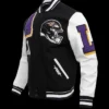 Foster Baltimore Ravens Black and White Wool Varsity Jacket