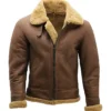 Francisco SF Shearling Brown Genuine Sheepskin Leather Fur Jacket For Sale