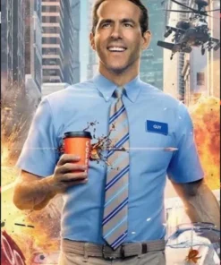 Free Guy Ryan Reynolds Blue Shirt