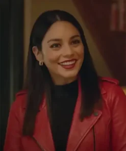 French Girl 2024 Ruby Collins Red Leather Jacket