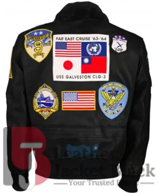 G-1 Top Gun Black Aviator Sherpa Leather Bomber Jacket