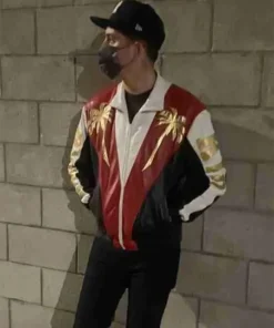 G-Eazy Dancing Kid Palm Tree Bomber Real Leather Jacket