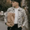 G-Eazy White and Black Leopard Real Leather Jacket