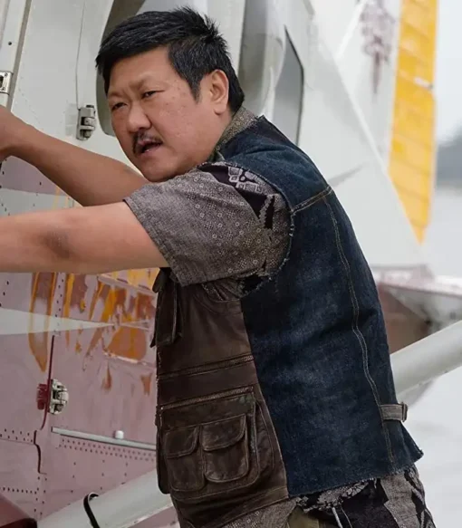 Gemini Man Benedict Wong Blue and Brown Denim Vest