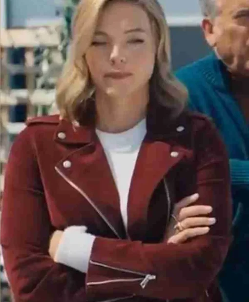 General Hospital Cynthia Watros Maroon Suede Jacket