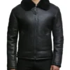 Gerald Shearling Black Sheepskin Leather SF Jacket