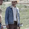 Gerald Tokala TV Series Yellowstone Sam Stands Alone Blue Jeans Sherpa Lined Denim Trucker Jacket For Sale