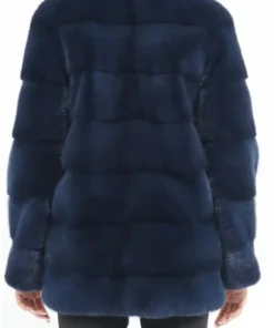 Get Now Amelia Blue Mink Fur Turtleneck Jacket For Sale