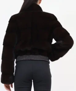 Get Now Marry Mink Fur Brown Bomber Jacket For Sale